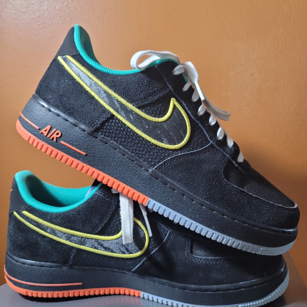 Nike Air Peace and Unity Black Sneakers with Yellow and Orange Accents